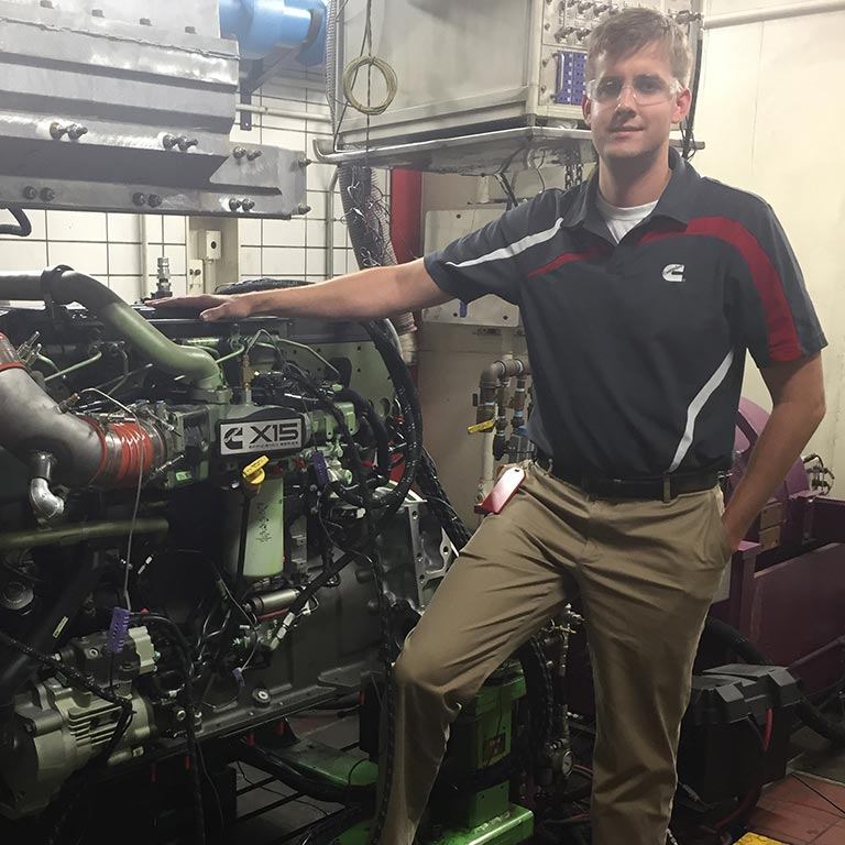 Brian Knip stands by equipment.